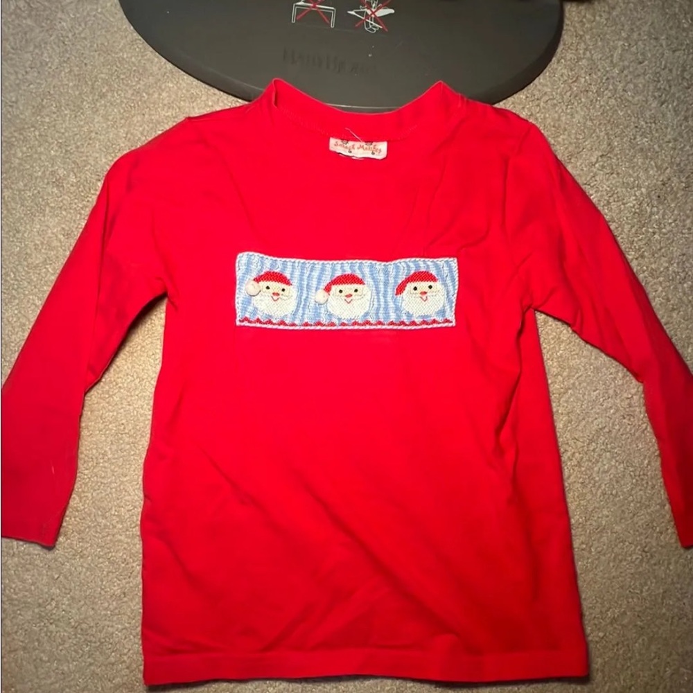 Smock Monkey Santa Smock Shirt- Flaw (1 Santa missing Pom Pom on hat)